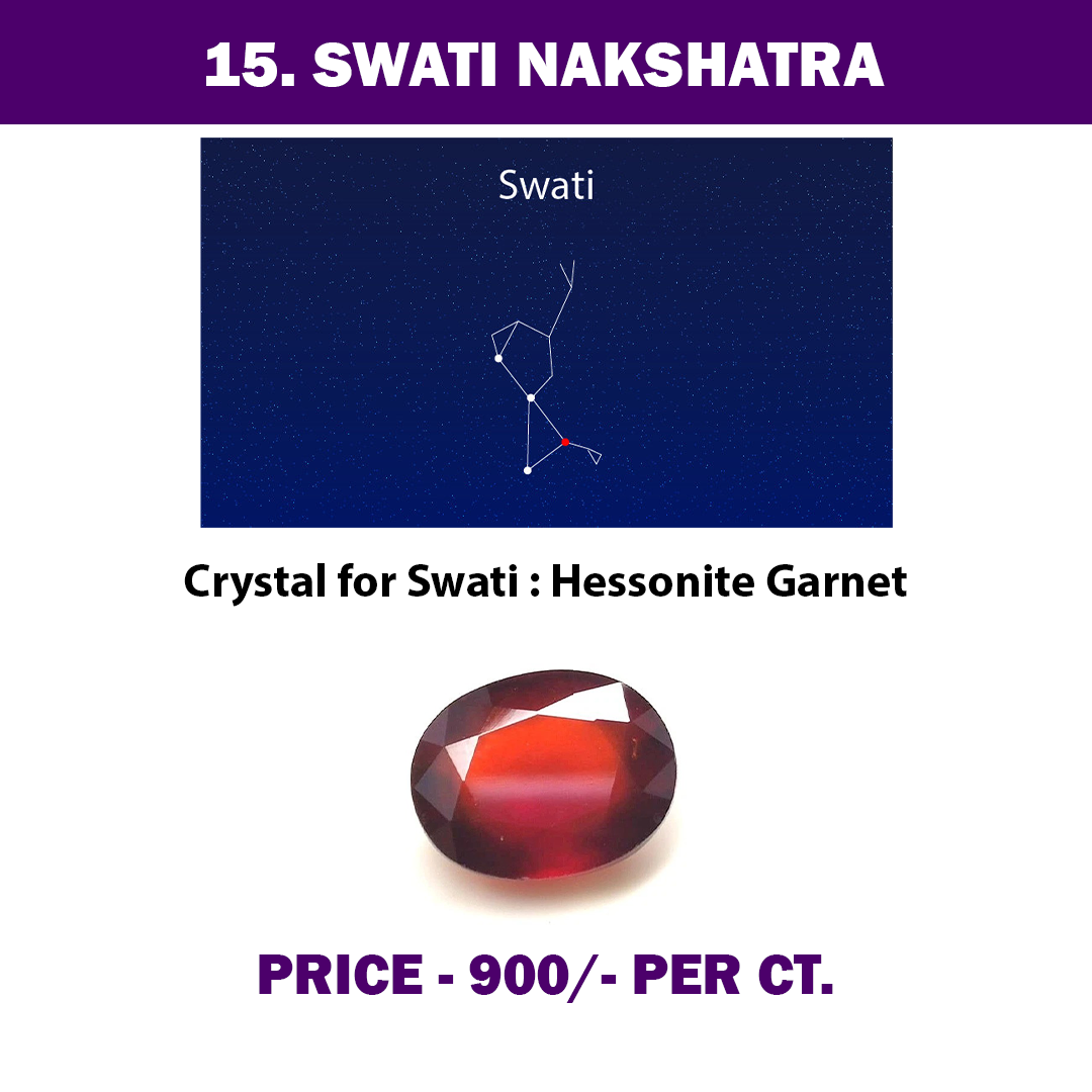 15. Swati Nakshatra Crystal | Hessonite Garnet {Gomed} - Cut Gemstone - 9.00 Carat- 1 Piece