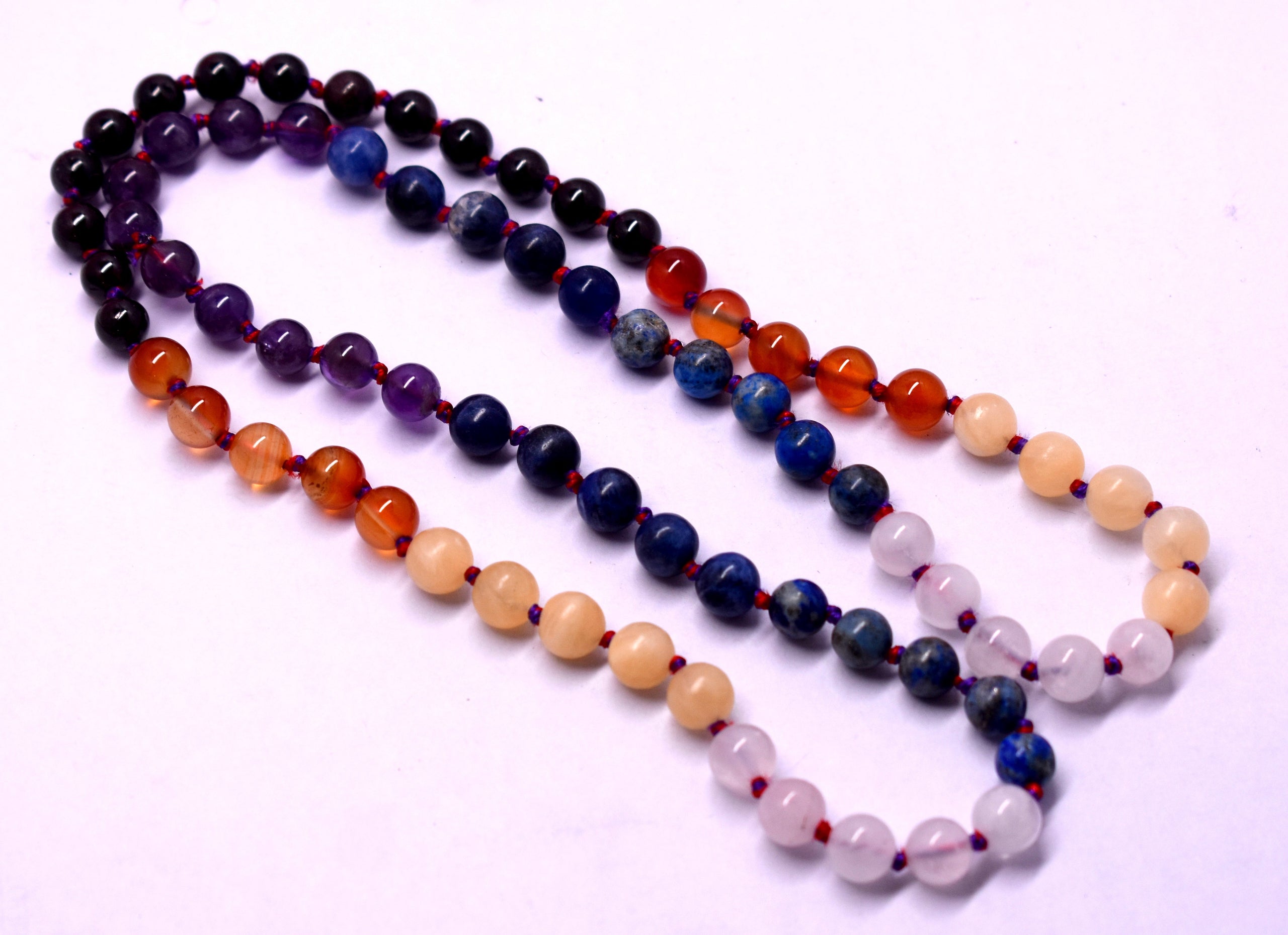 7 Chakra Knotted 8mm Mala