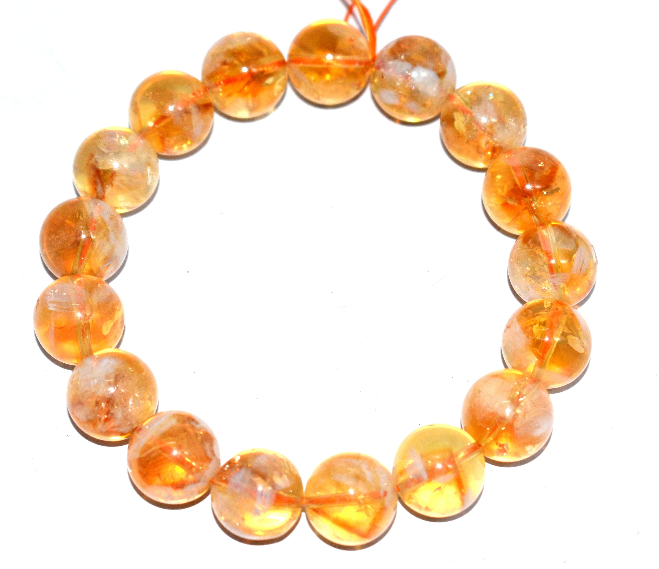 Beautiful Natural Citrine Adjustable Bead Bracelet For Abundance & Positivity - 12.5mm Bead Adjustable Bracelet