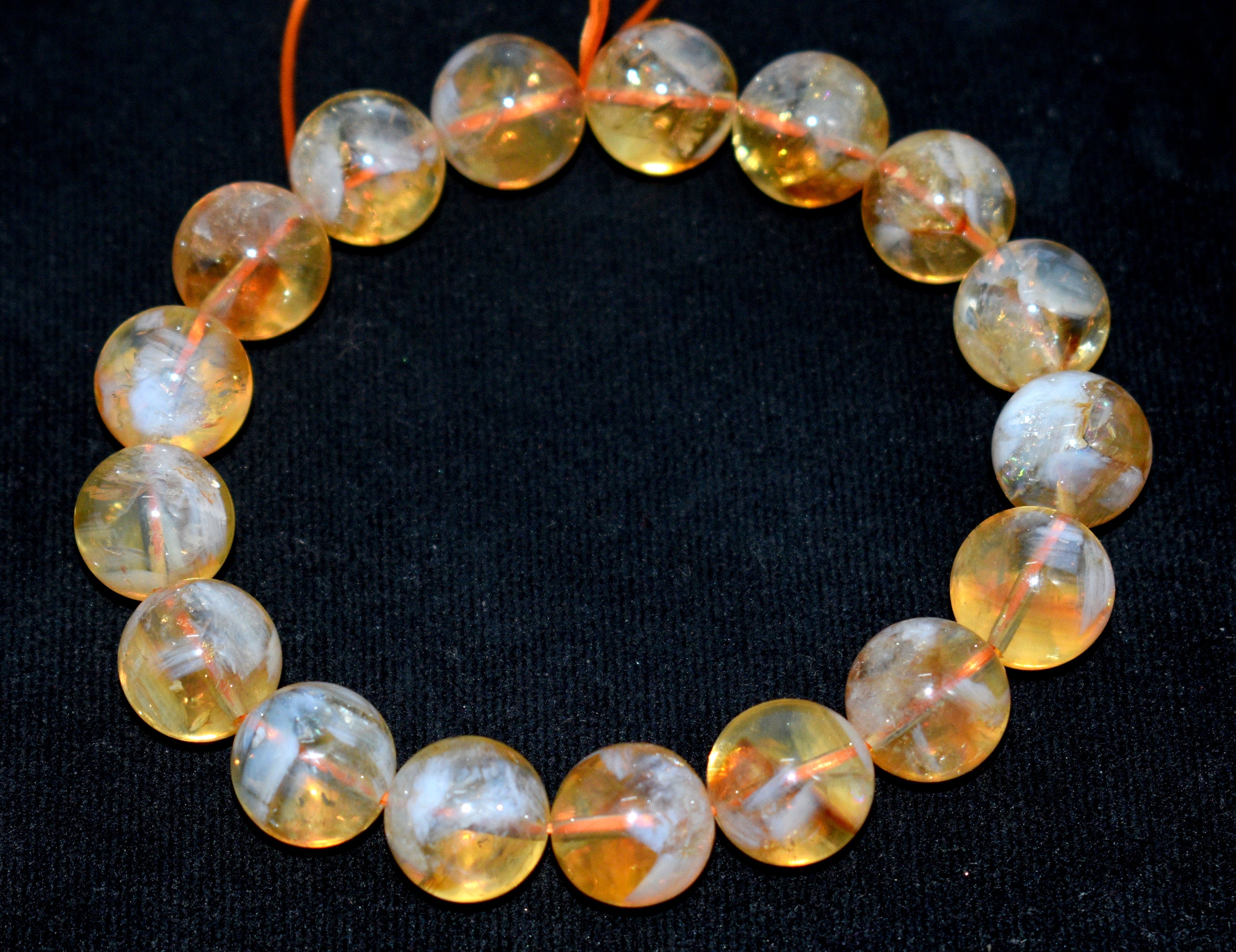 Beautiful Natural Citrine Adjustable Bead Bracelet For Abundance & Positivity - 12.5mm Bead Adjustable Bracelet