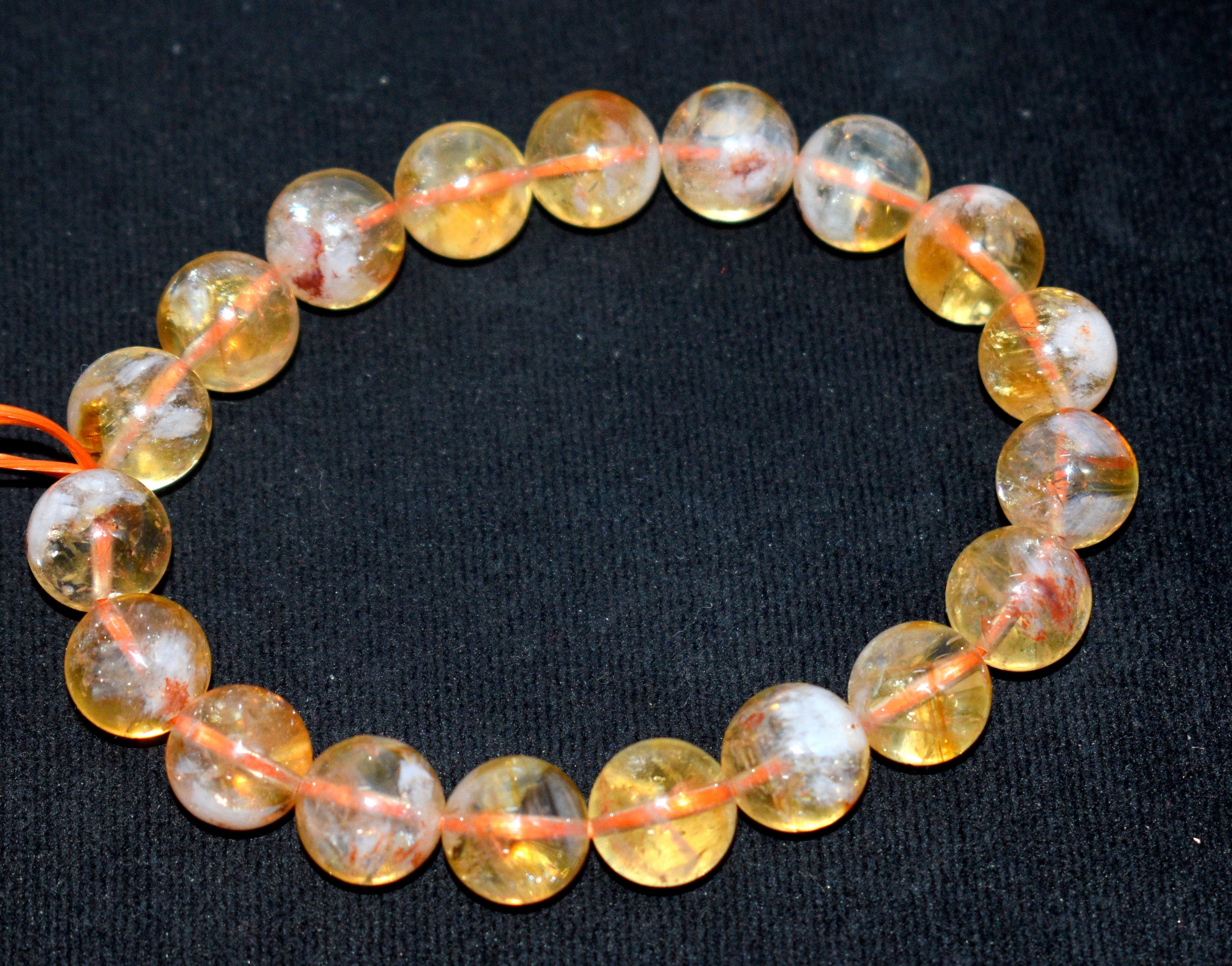 Beautiful Natural Citrine Adjustable Bead Bracelet For Abundance & Positivity - 12mm Bead Adjustable Bracelet