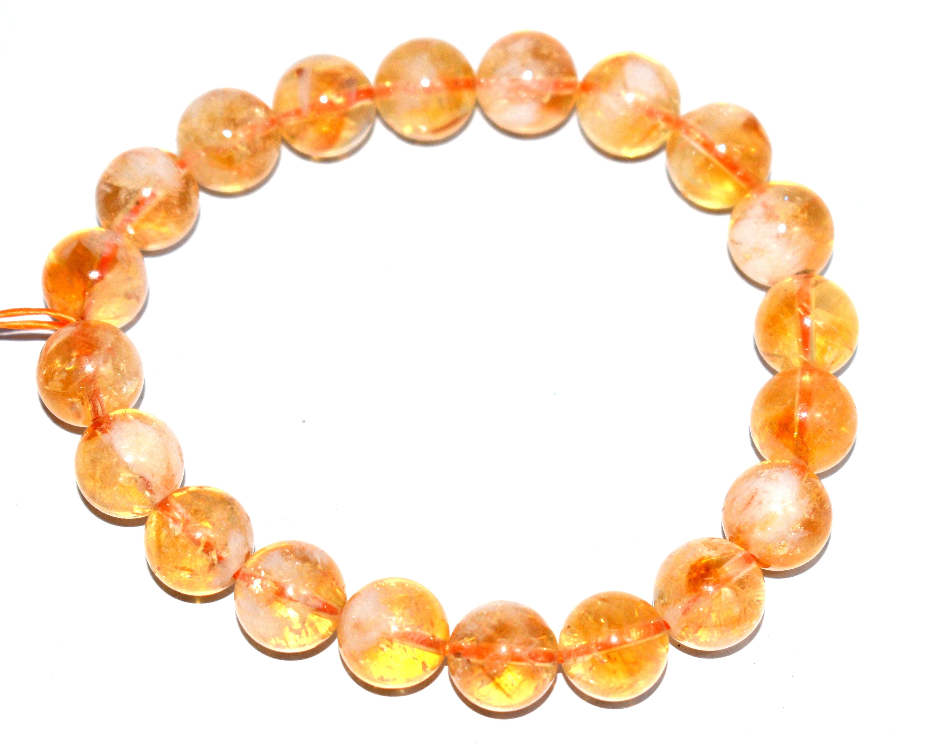 Natural Citrine Adjustable Bead Bracelet For Abundance & Positivity - 10.5mm Bead Adjustable Bracelet