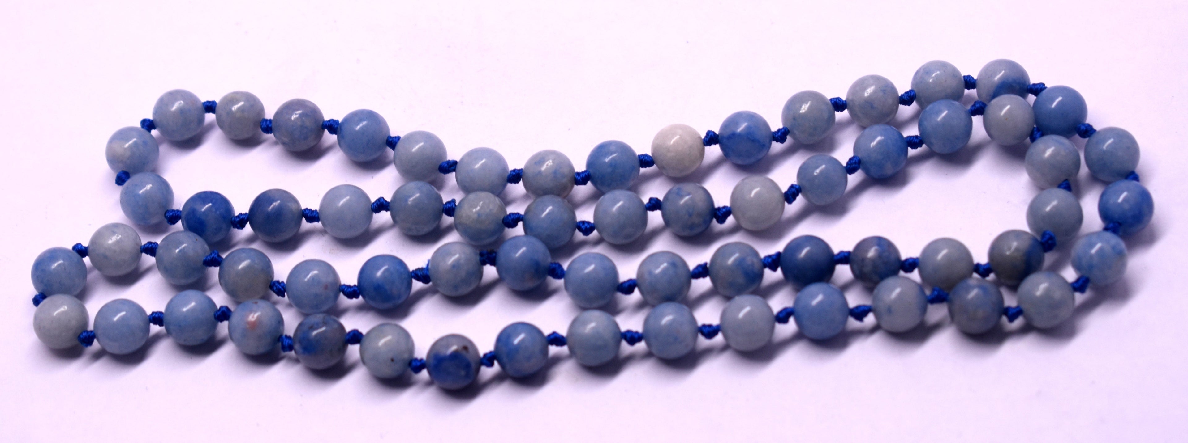 Blue Aventurine 8mm knotted Mala