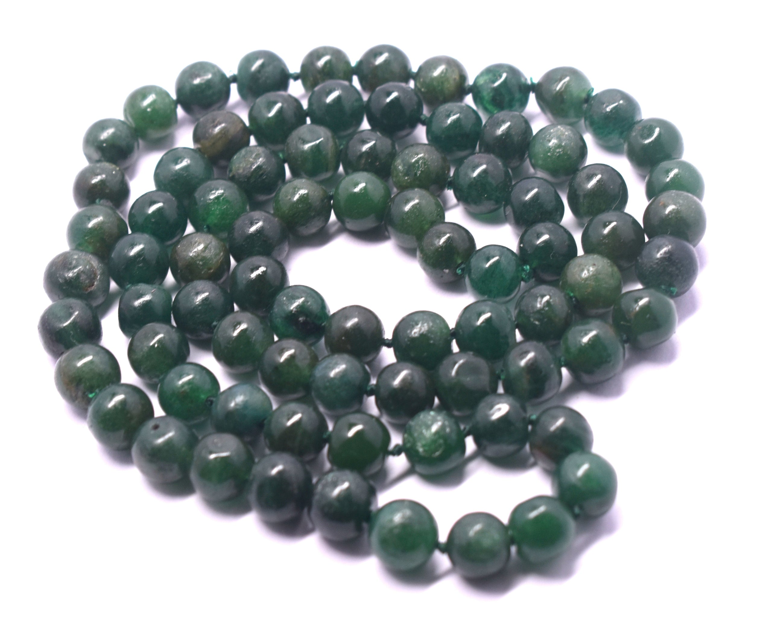 Natural Green Aventurine 6mm knotted Mala