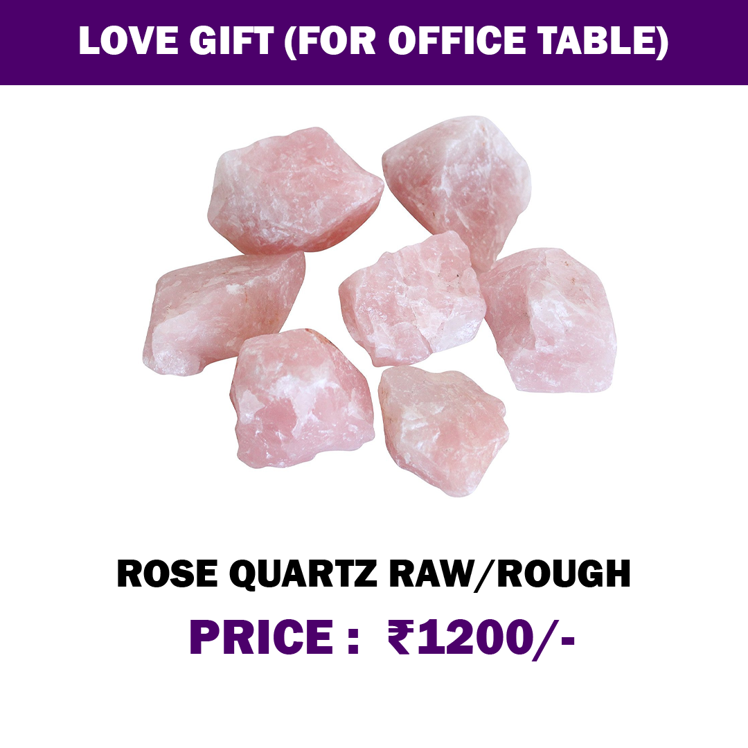 Love Gift (For Office Table) | Rose Quartz Raw / Rough Stone / 700 Gram One Piece /