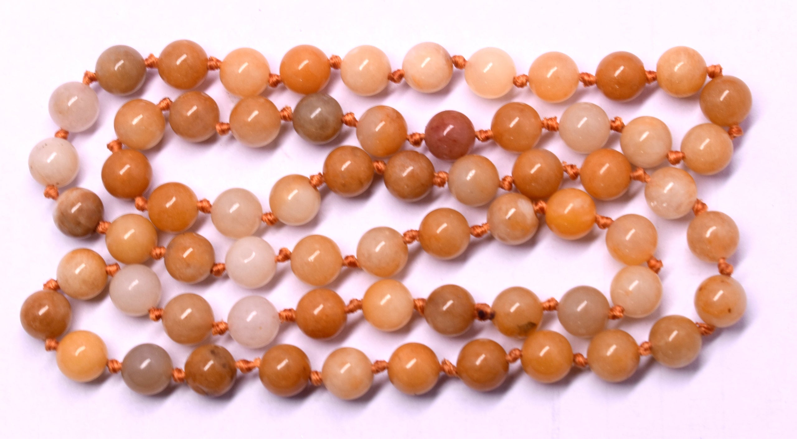 Red Aventurine Bead Knotted Mala for Positivity and Balance