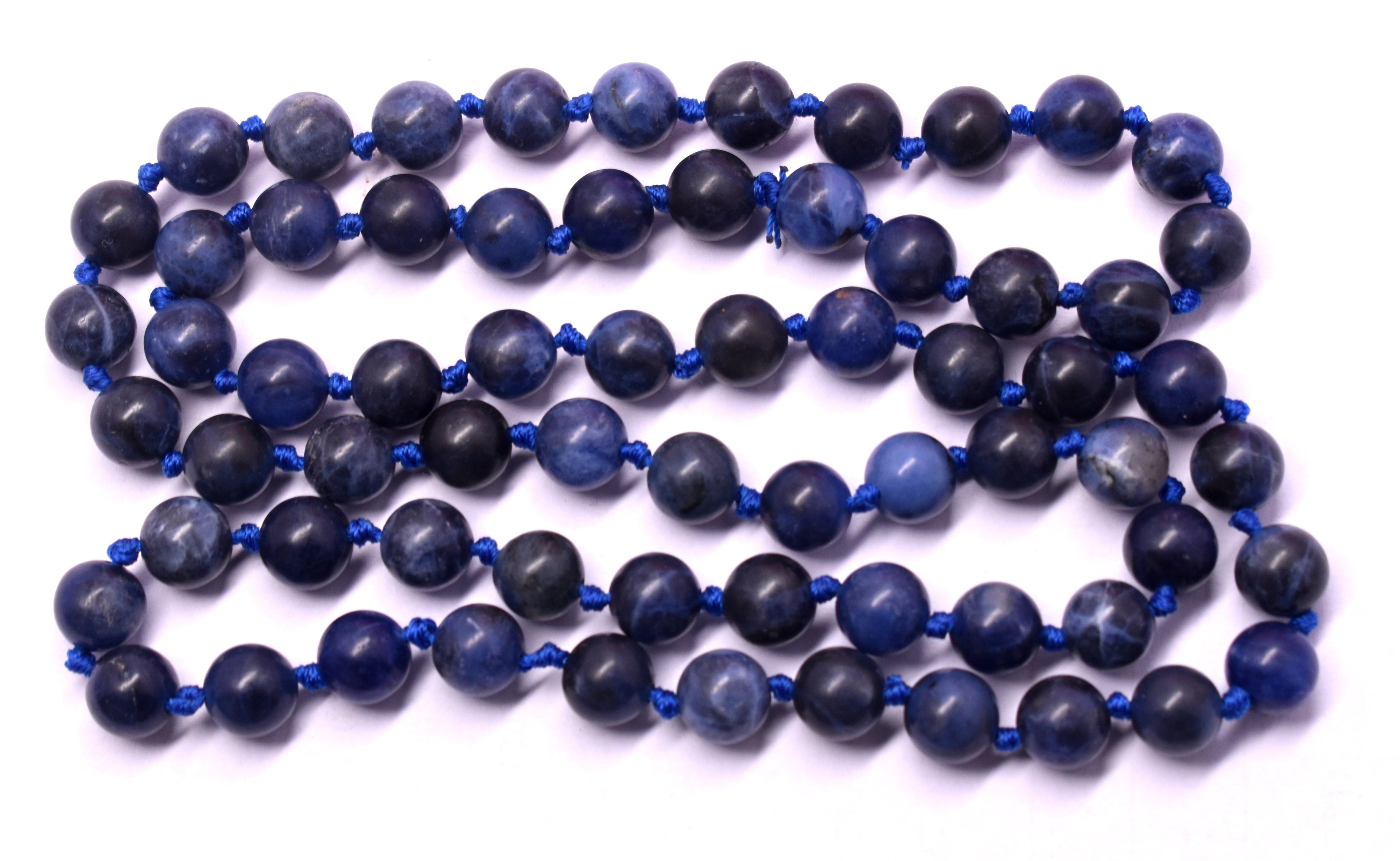 Sodalite Bead Knotted Mala for Inner Clarity and Calmness – Enhances Intuition and Emotional Balance #Sodalite #InnerClarity #Calmness #CrystalHealing #Mala