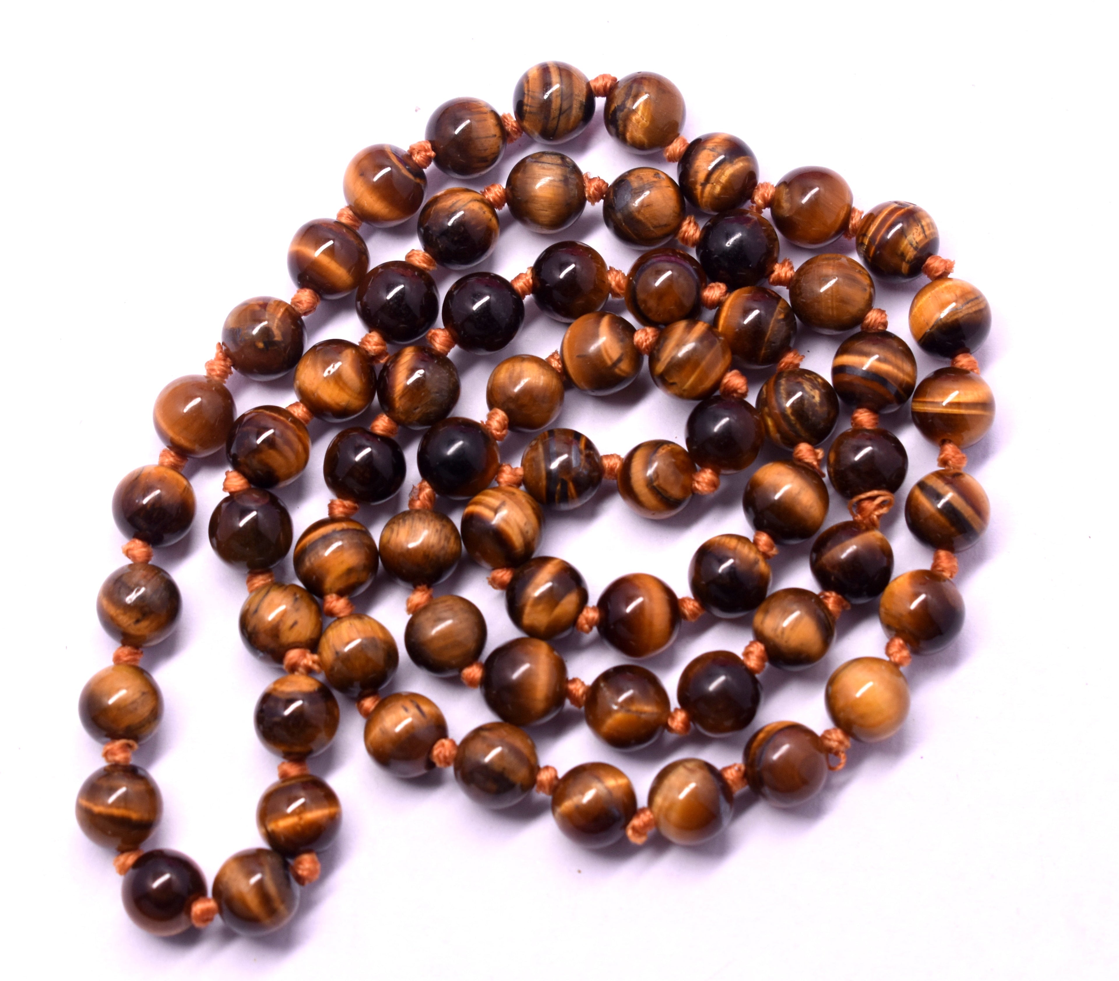 Tiger Eye Bead Knotted Mala for Strength and Protection – Supports Courage, Confidence, and Grounding #TigerEye #Strength #Protection #CrystalHealing #Mala