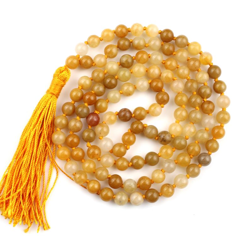 Yellow Aventurine 8mm knotted mala