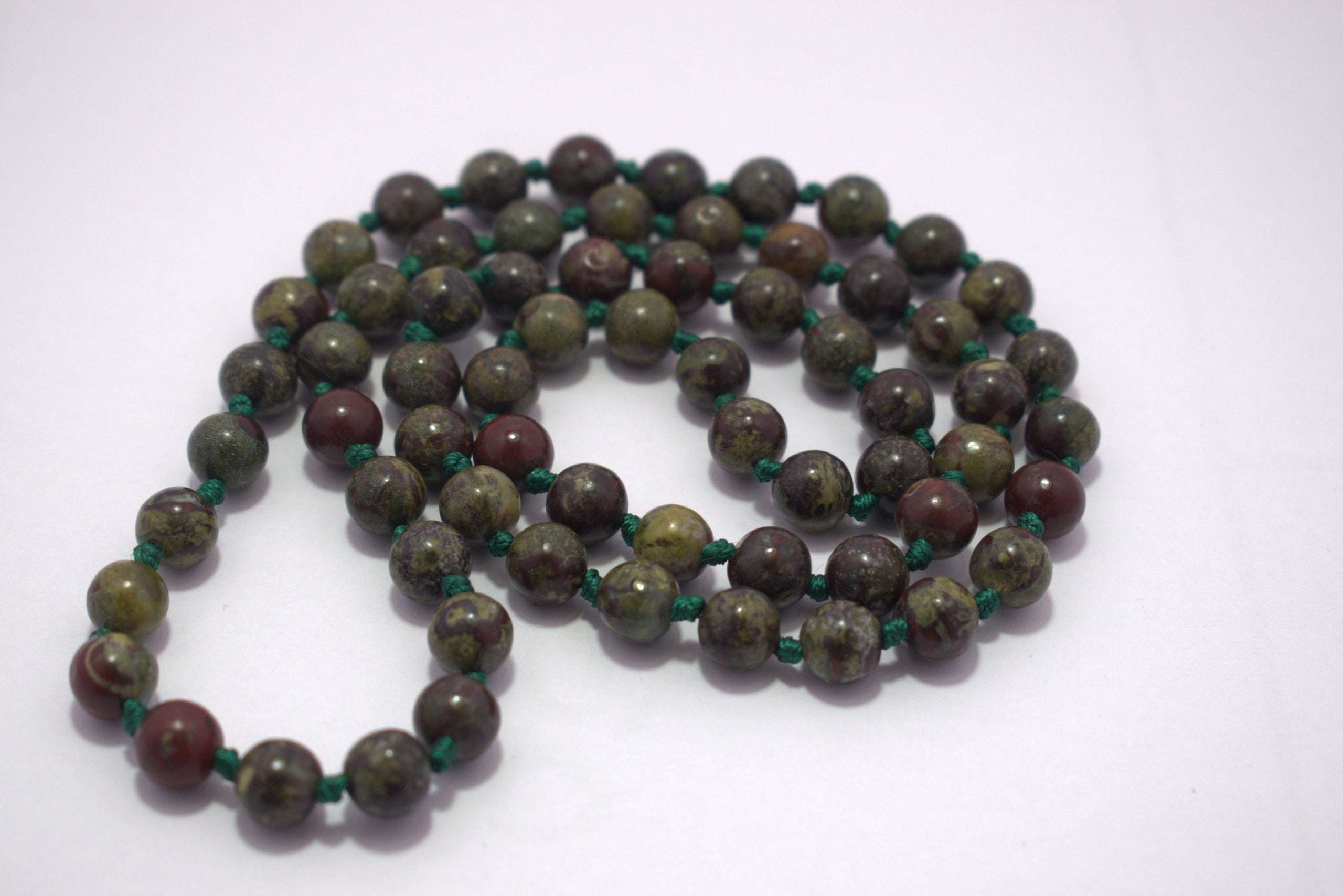 Blood Stone 8mm knotted Mala
