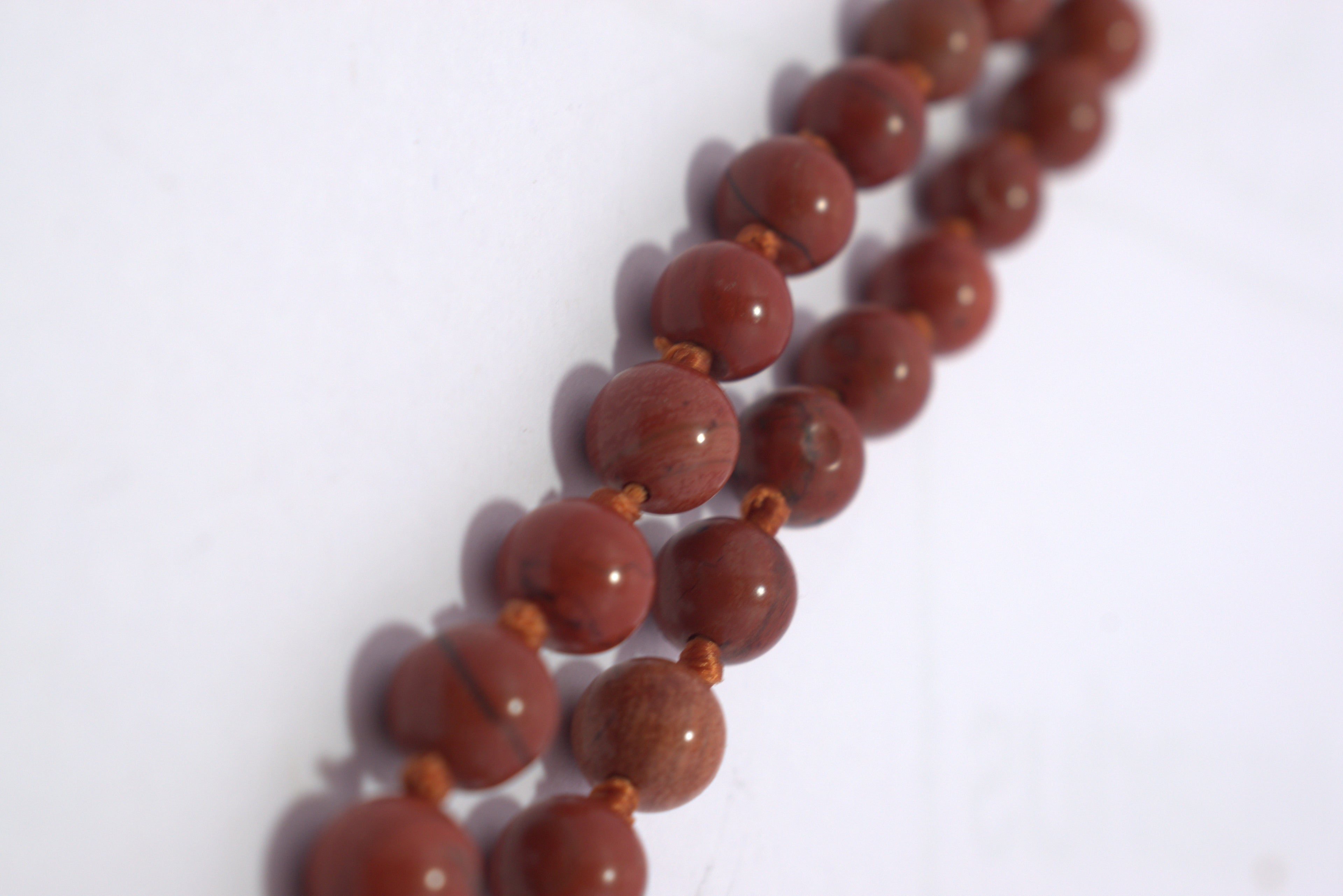 Red Jasper 8mm Knotted Mala