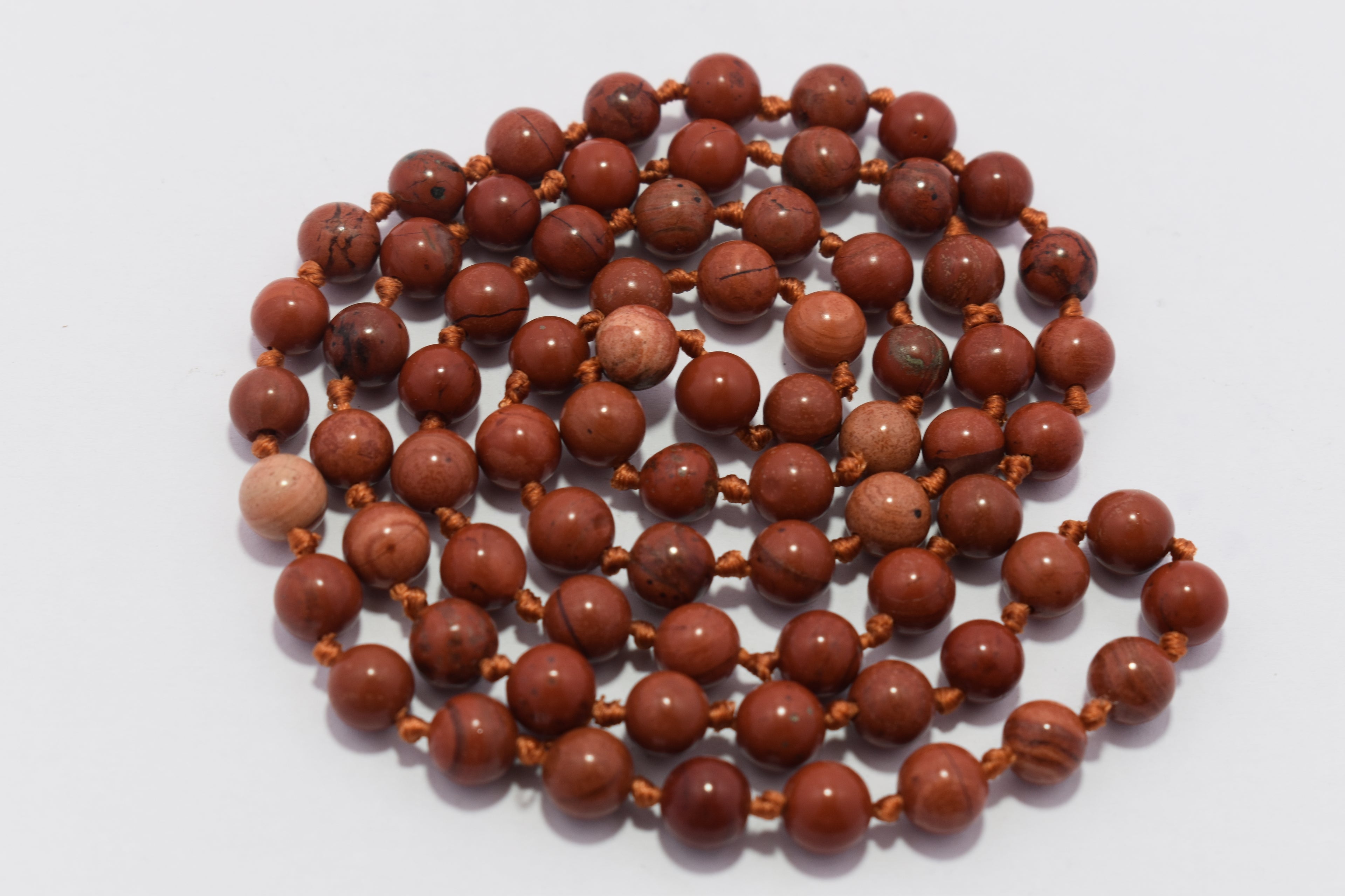 Red Jasper 8mm Knotted Mala
