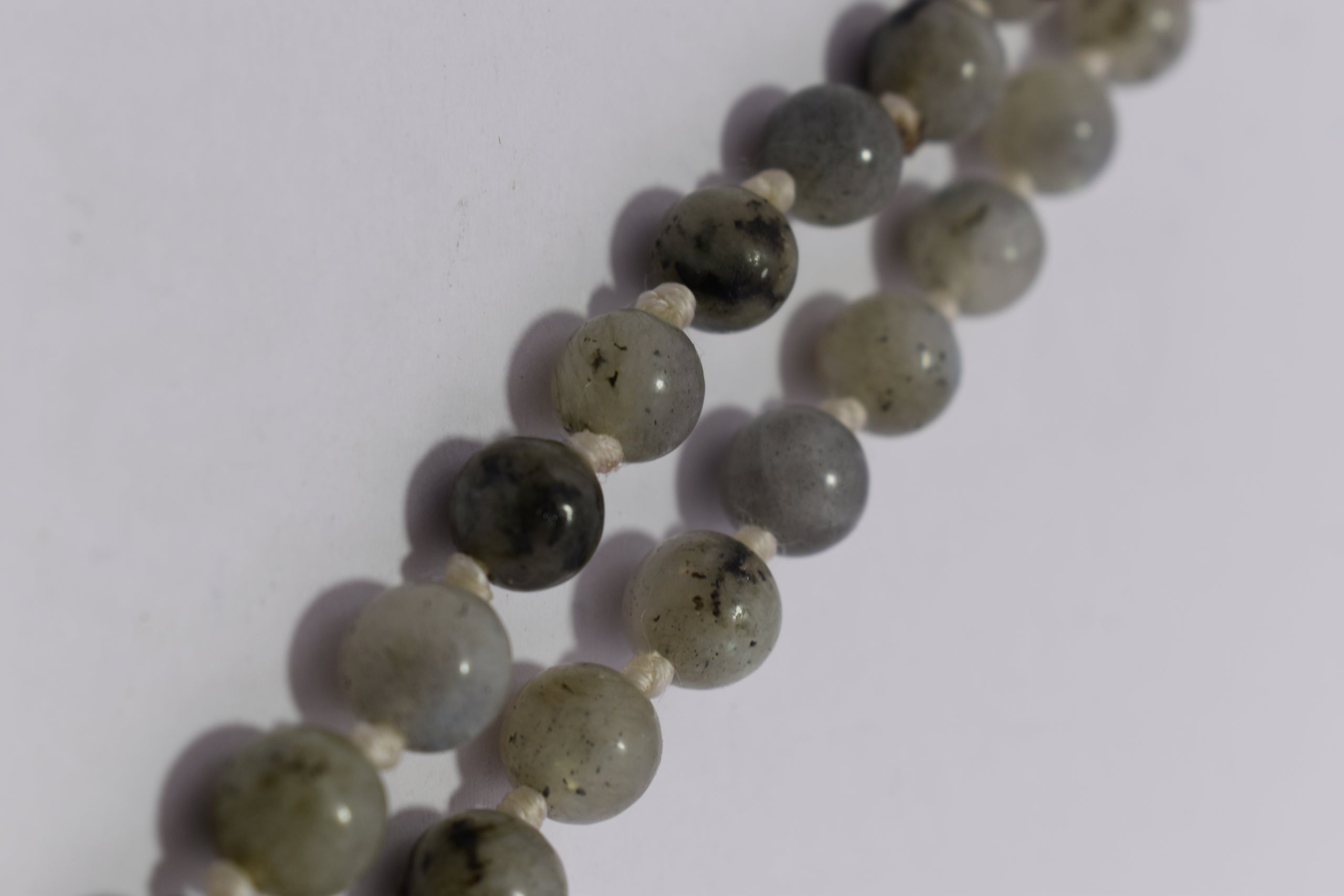 Labradorite Bead Knotted Mala