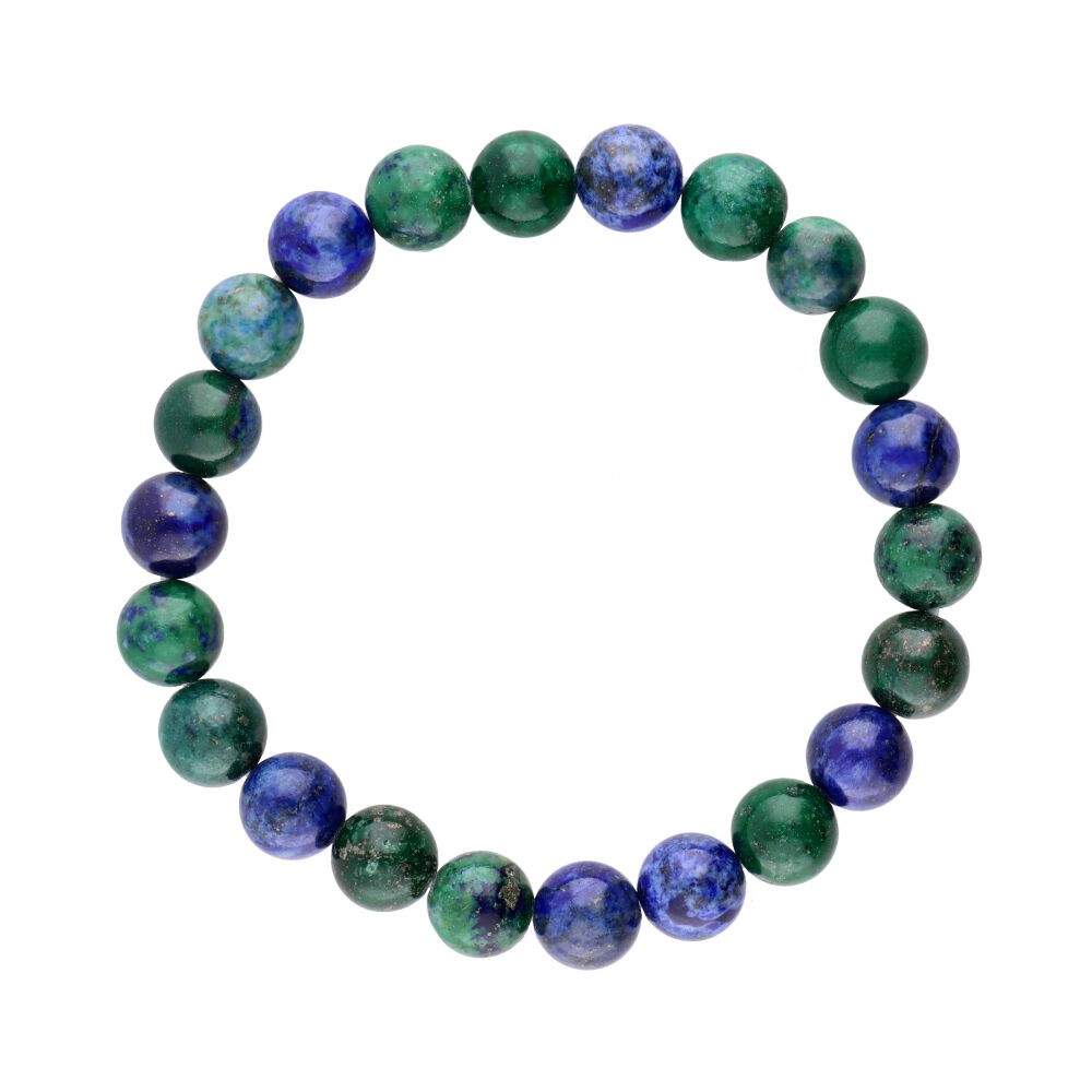 Azurite Malachite Bead Adjustable Bracelet - Healing, Emotional Balance, Spiritual Growth, Crystal Energy Bracelet