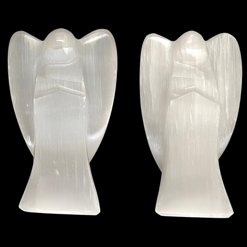 Beautiful Natural Selenite Angels Pairs 2'' Inches - Healing Angels for Purity and Clarity #NaturalSeleniteAngels #SeleniteAngels #HealingAngels #SeleniteCrystal #CrystalAngels #PurityAndClarity #EnergyHealing #SpiritualHealing #ClearMind #ChakraHealing #HealingStones #MeditationCrystals