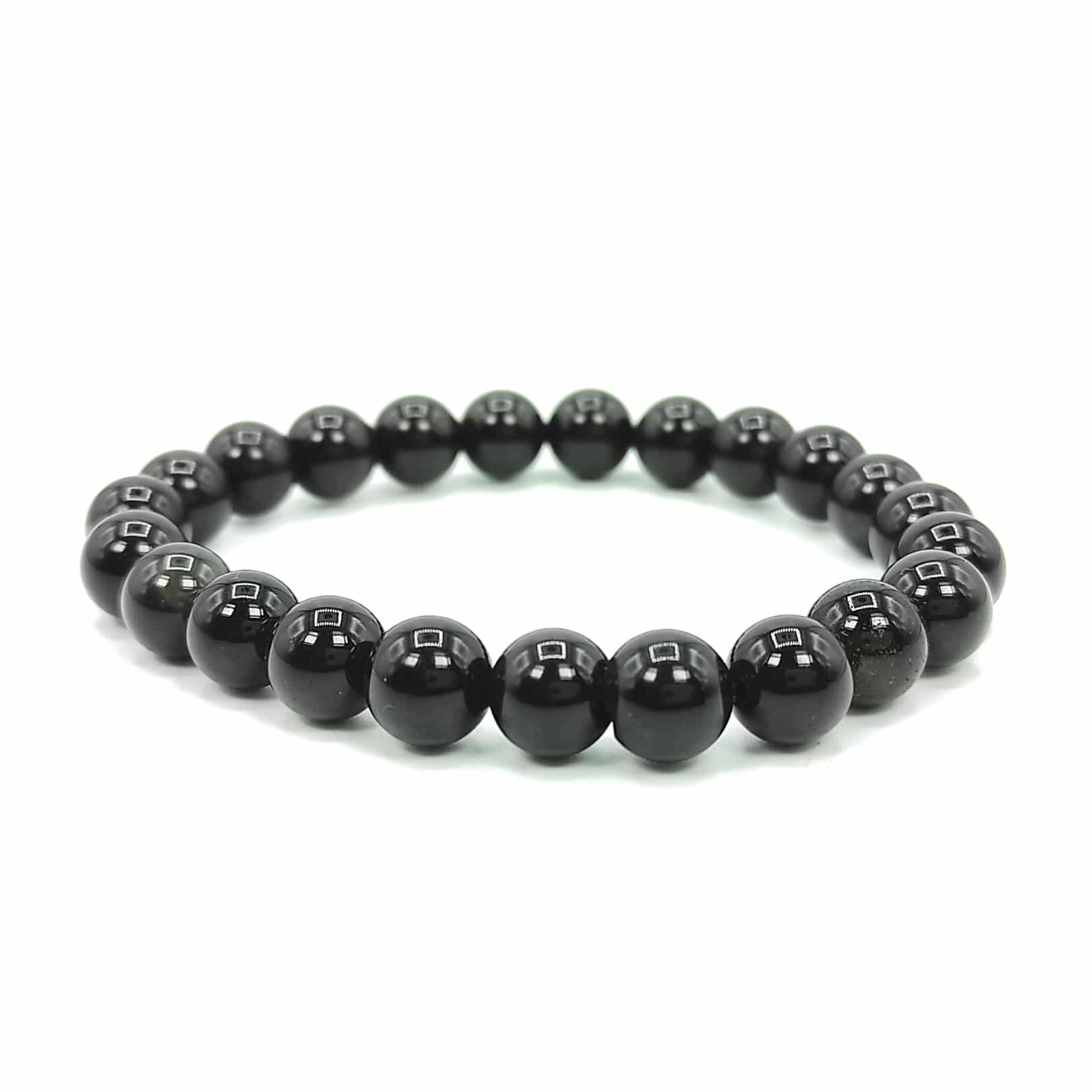 Black Obsidian Bead Adjustable Bracelet - Protection, Grounding, Energy Healing, Crystal Healing Bracelet