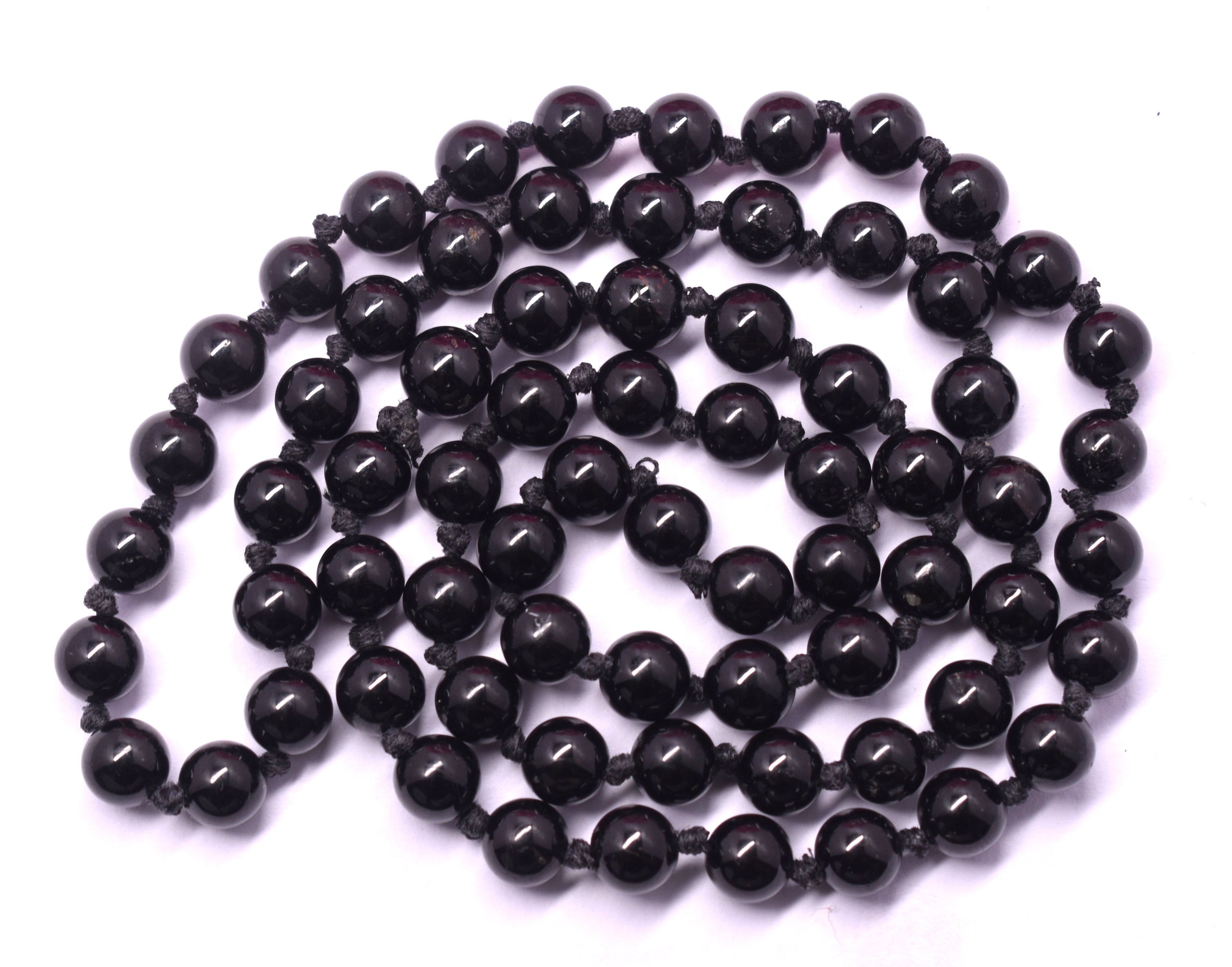 Black Tourmaline Bead Knotted Mala for Protection and Grounding – Supports Shielding from Negative Energy and Stability #BlackTourmaline #Protection #Grounding #CrystalHealing #Mala