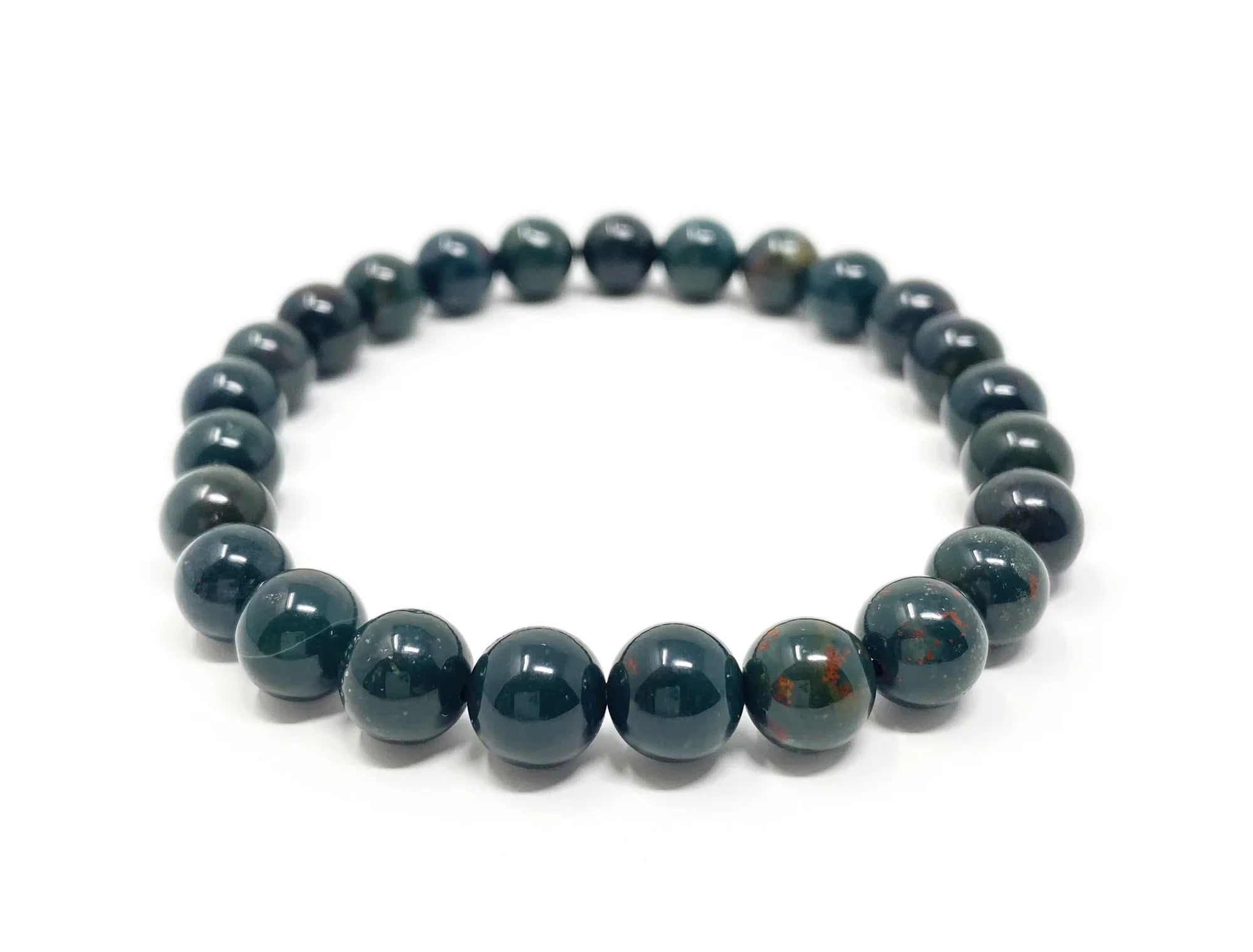 Blood Stone Bead Adjustable Bracelet - Boost Energy & Grounding with Natural Healing Stones | #BloodStoneBracelet #HealingJewelry #EnergyBoost #GroundingStone #CrystalHealing #AdjustableBracelet