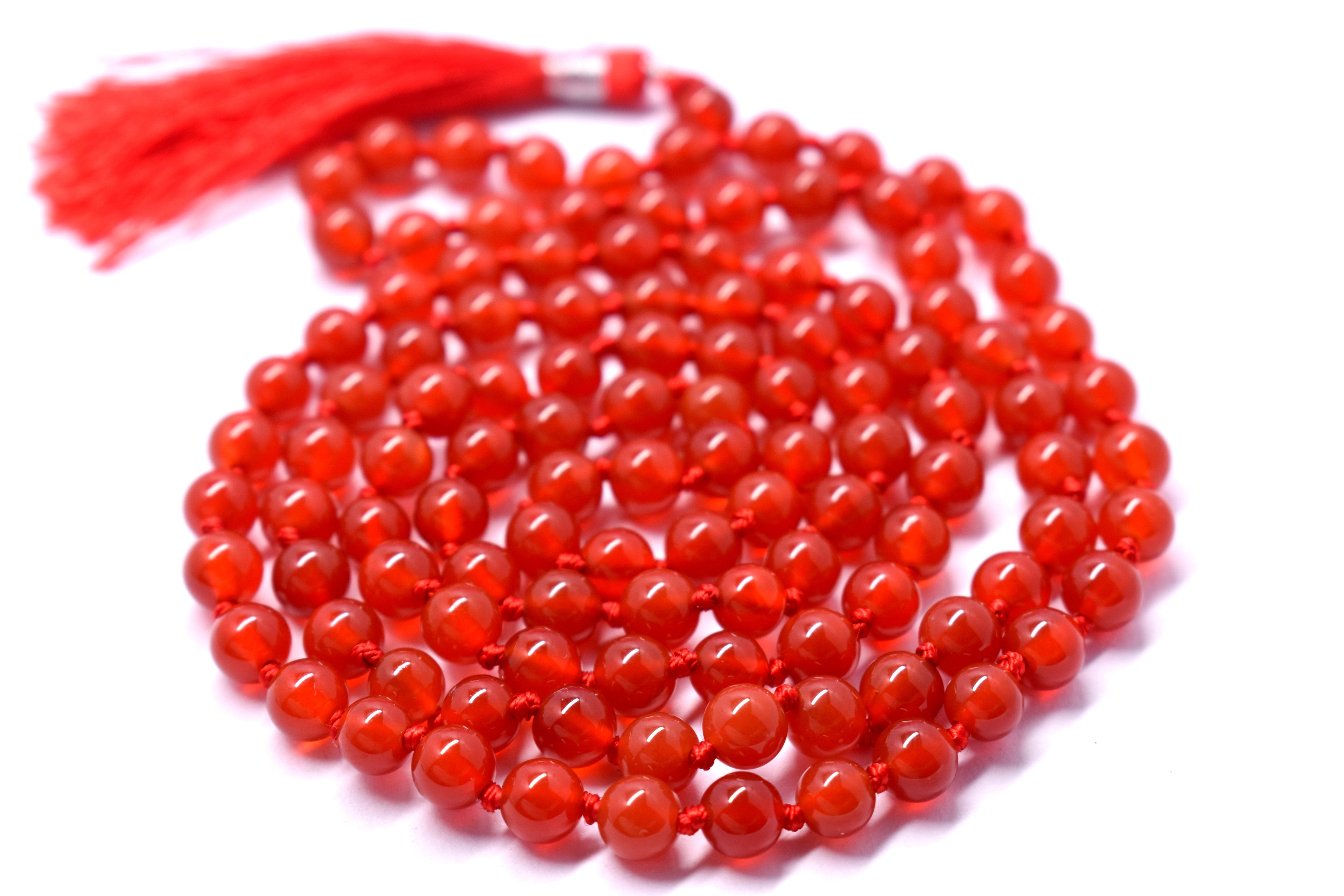 Carnelian Knotted Bead Mala – Boosts Confidence, Passion, and Vitality #Carnelian #Confidence #Passion #CrystalHealing #Mala