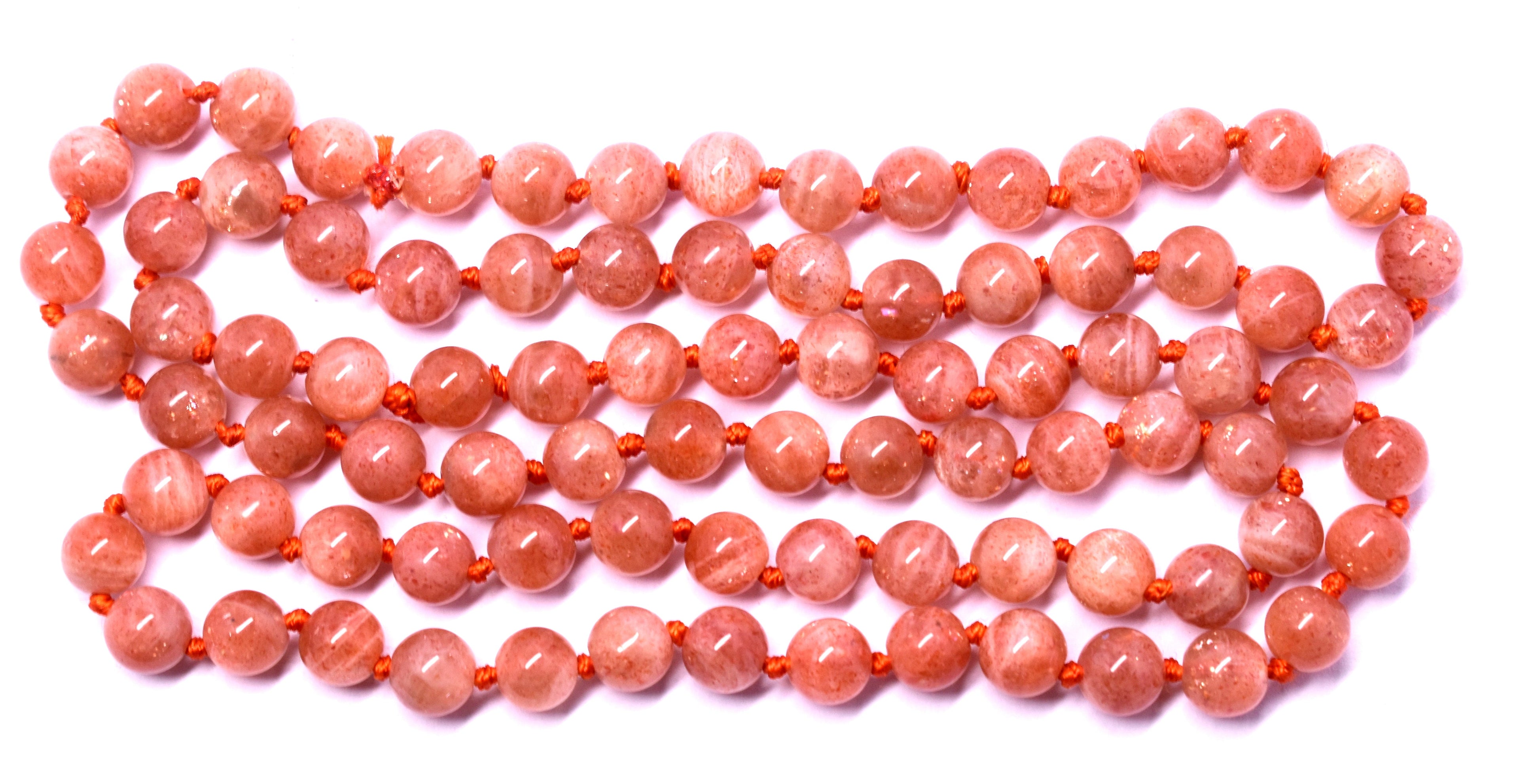  Sunstone Bead Knotted Mala - Energize & Uplift Your Spirit – Supports Joy, Vitality, and Positive Energy #Sunstone #Energize #Uplift #CrystalHealing #Mala