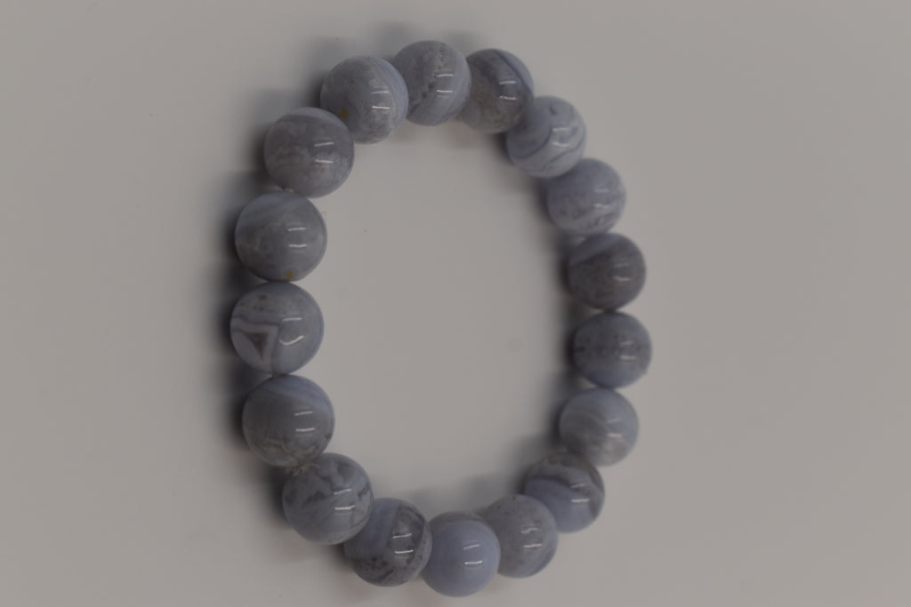 blue lace agate 10mm beads bracelet