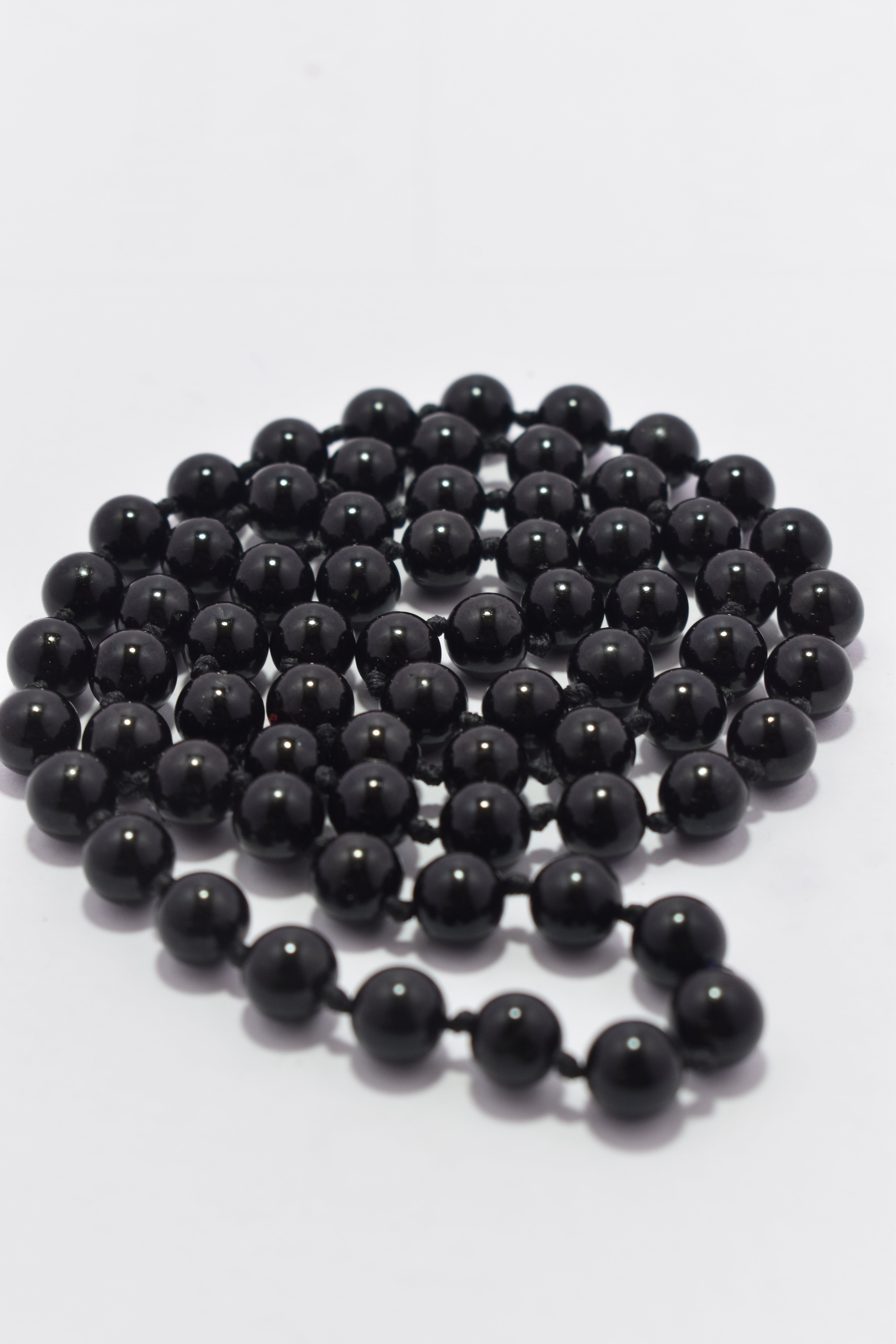 Black Tourmaline 8mm Knotted Mala