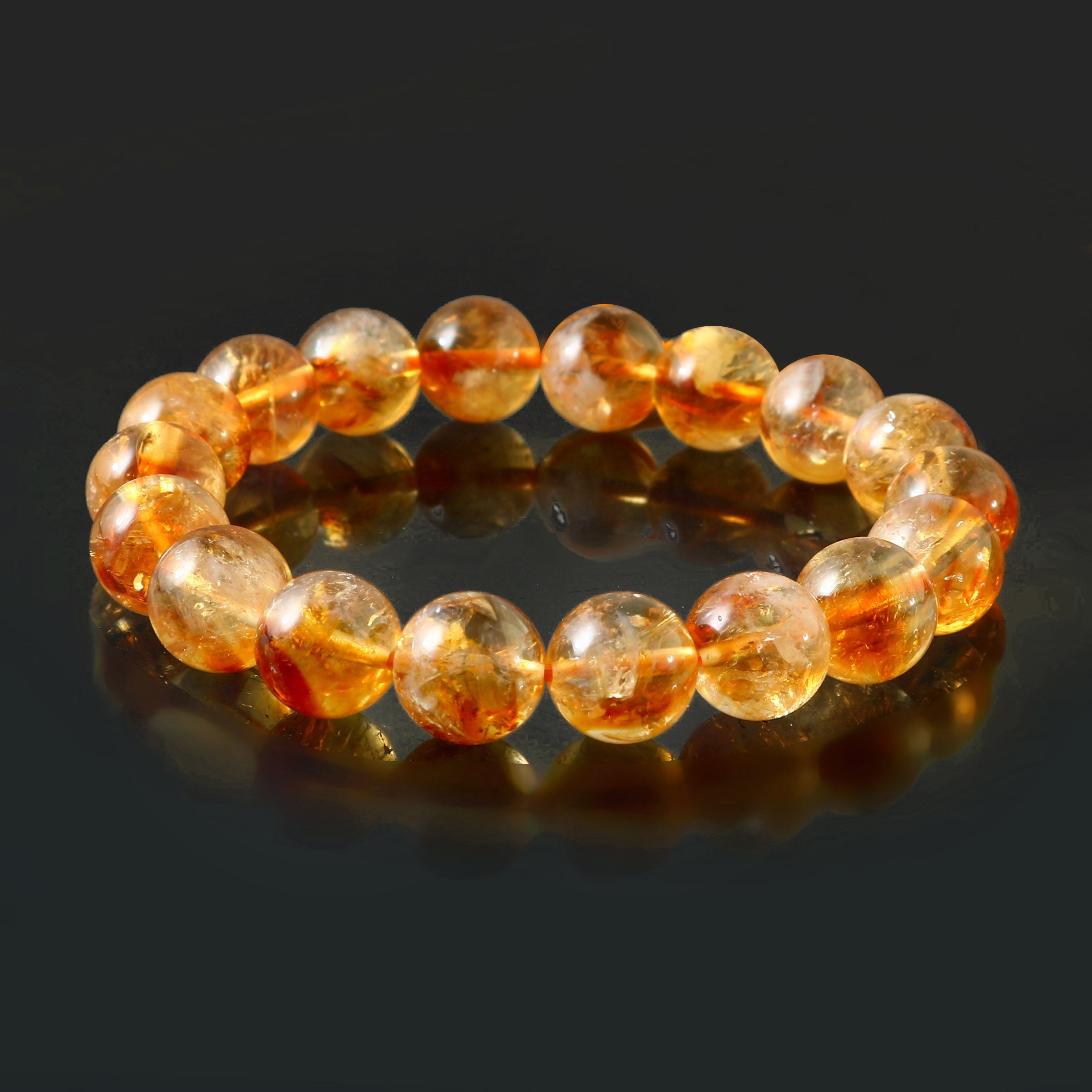 Natural Citrine Adjustable Bead Bracelet Men Or Women 8mm or 10mm Bead