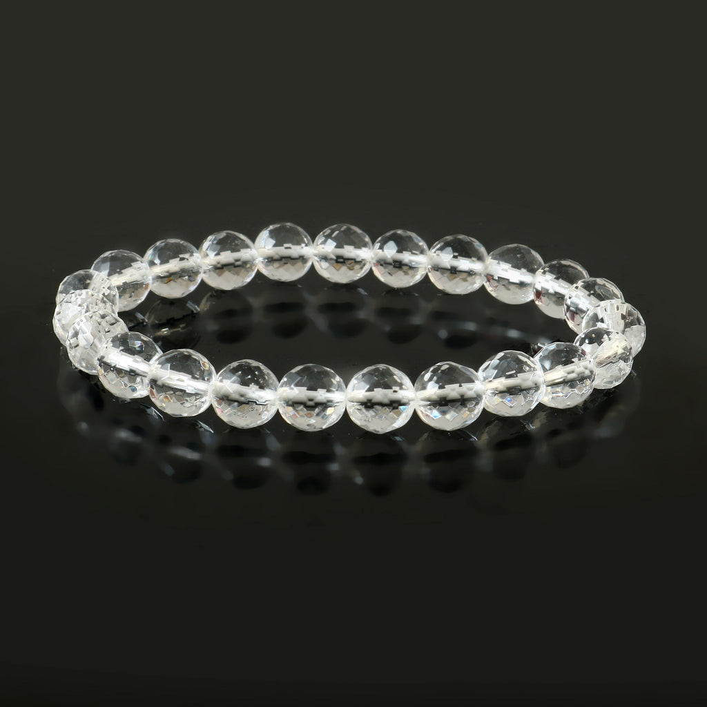 Clear Quartz Faceted 10MM  Bracelet,