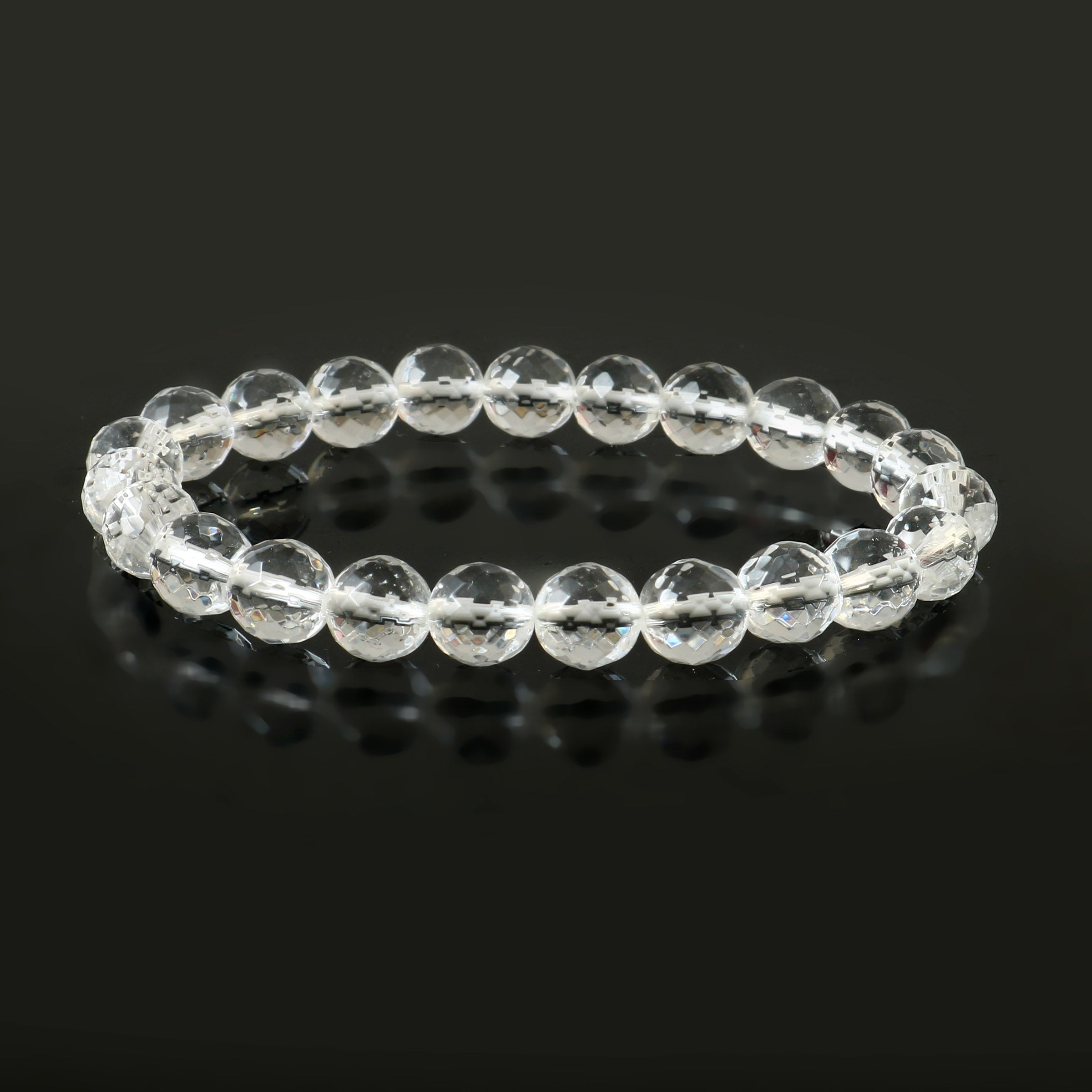 Clear Quartz Faceted 10MM  Bracelet,