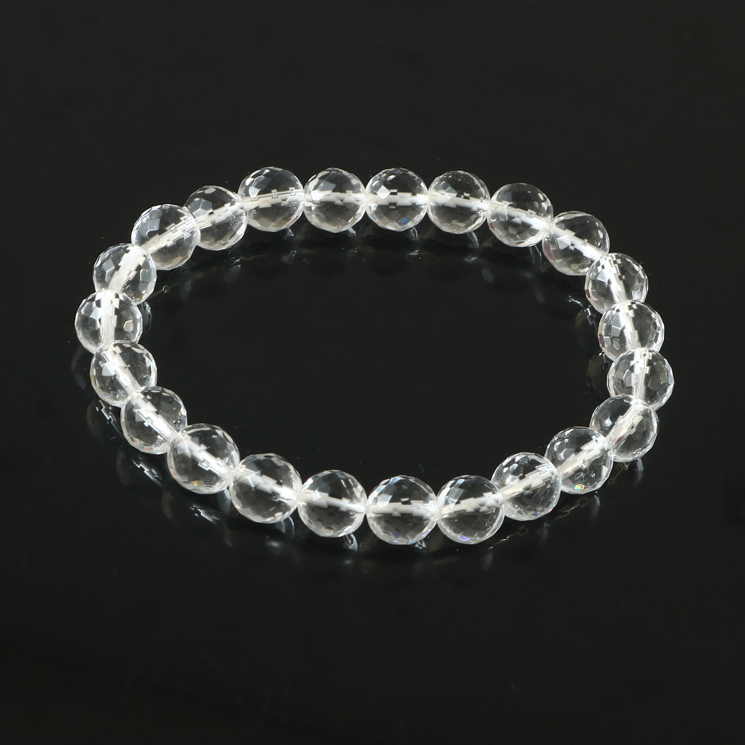 Clear Quartz Faceted 10MM  Bracelet,